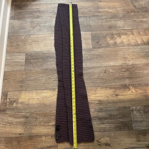 Eileen Fisher Wool Cashmere Chunky Knit Scarf Purple Italian Yarn F0WCC-4 OS - Picture 4 of 4